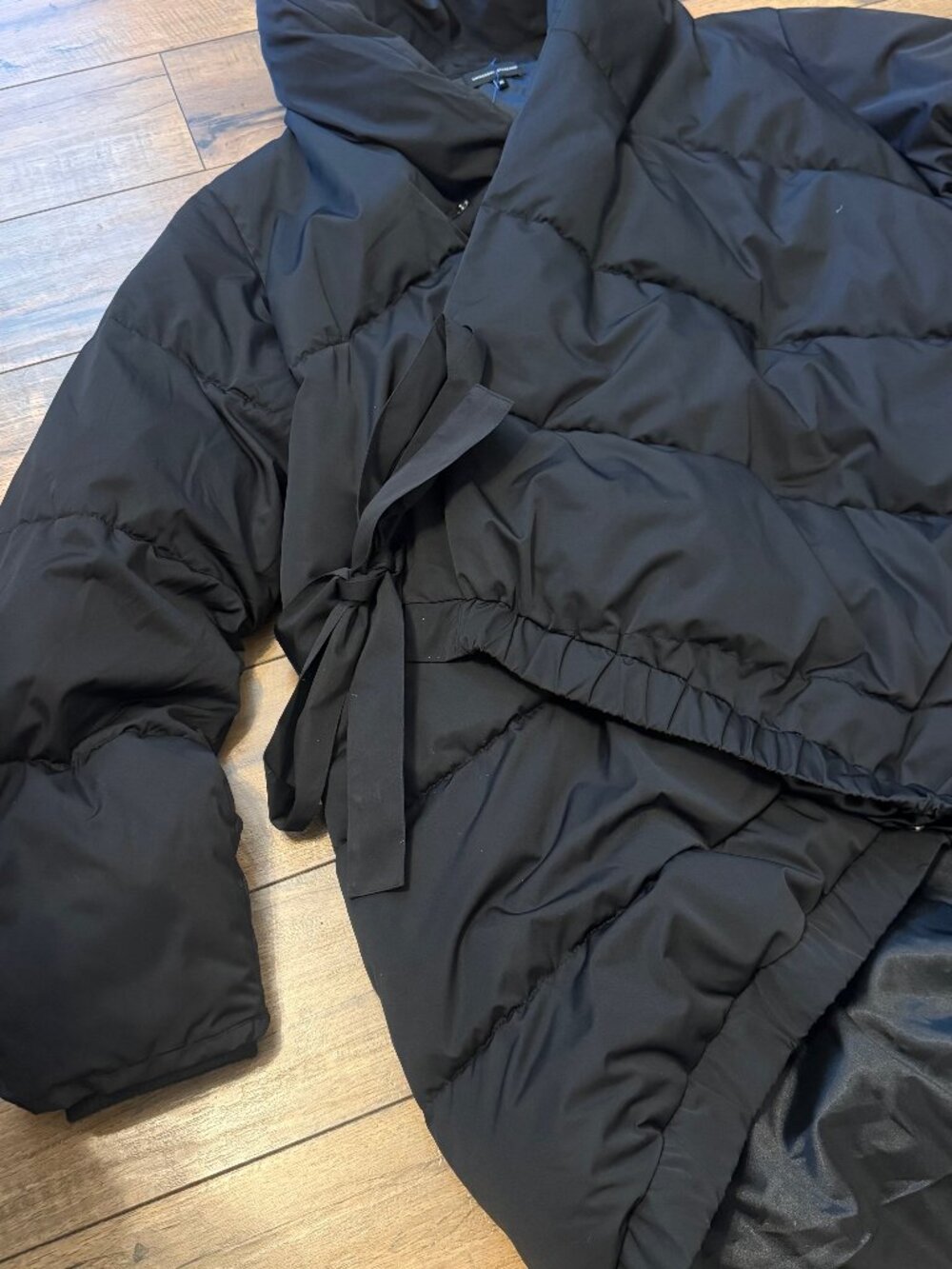 Universal Standard Kanda Black Wrap Puffer Coat Size M